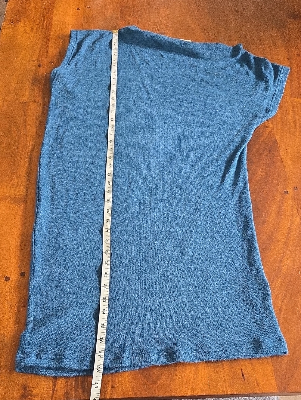 Piko 1988 Blue Assymetrical Off The Shoulder Short Sleeve Sweater Dress Tunic XL - Picture 5 of 8